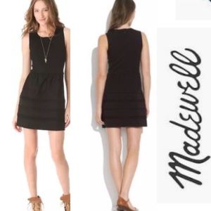 MADEWELL Silhouette Ponte Black Raw Edge Dress